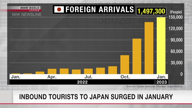 В январе в Японии наблюдался резкий рост въездного туризма