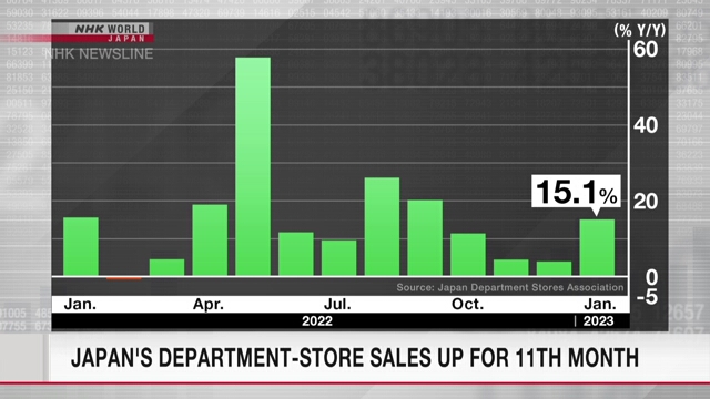 Продажи в универсальных магазинах Японии увеличились в январе 11-й месяц подряд