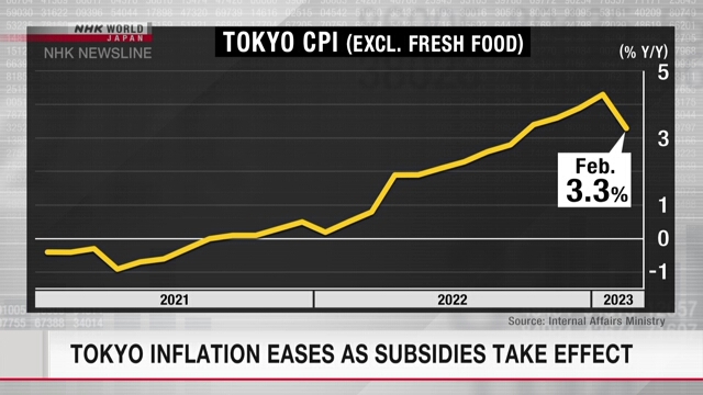 Уровень инфляции в Токио снижается после начала программы субсидий