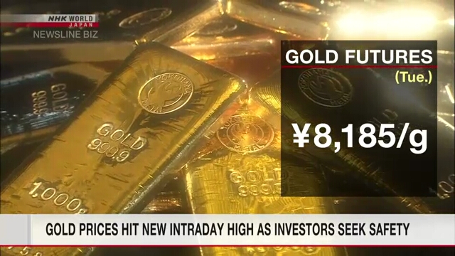 Цена на золото в Японии достигла внутридневного максимума