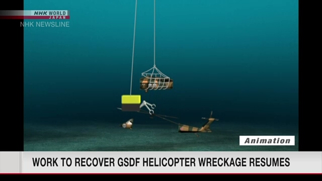 У побережья префектуры Окинава возобновились работы по подъему со дна вертолета сухопутных Сил самообороны