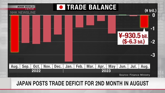 В августе в Японии второй месяц подряд оказался отрицательным баланс внешней торговли
