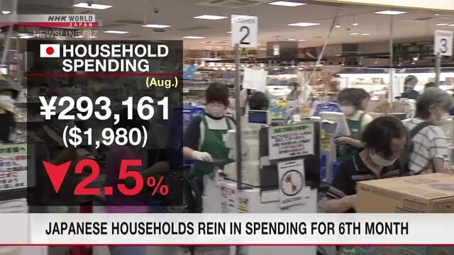 Домохозяйства в Японии сокращают свои расходы шестой месяц подряд