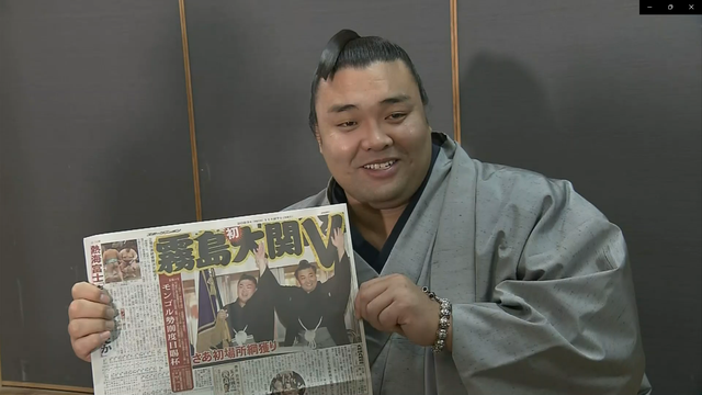 Одзэки Кирисима чувствует себя «превосходно» после победы на турнире борьбы сумо