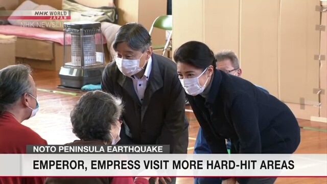Император и императрица Японии посетили пострадавшие от землетрясения районы полуострова Ното