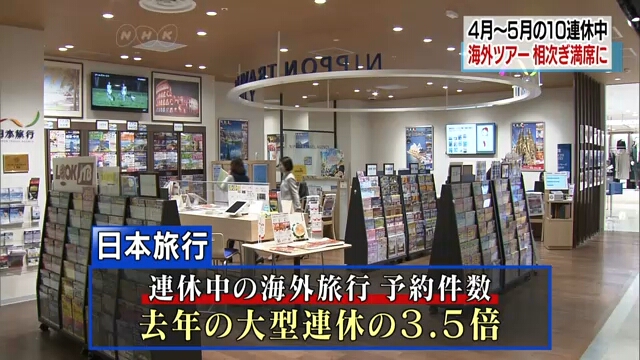 Японские турагентства сообщают о высоком спросе на туры в предстоящий этой весной десятидневный период выходных