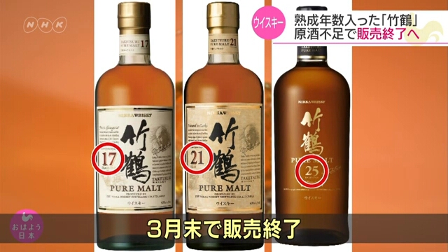 Японский производитель виски прекратит выпуск трех сортов