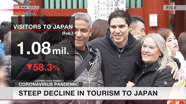В феврале резко снизилось число зарубежных туристов, посетивших Японию