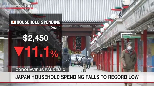 Расходы домохозяйств в Японии в апреле снизились на 11%