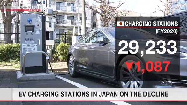 Число зарядных станций для электромобилей в Японии сокращается