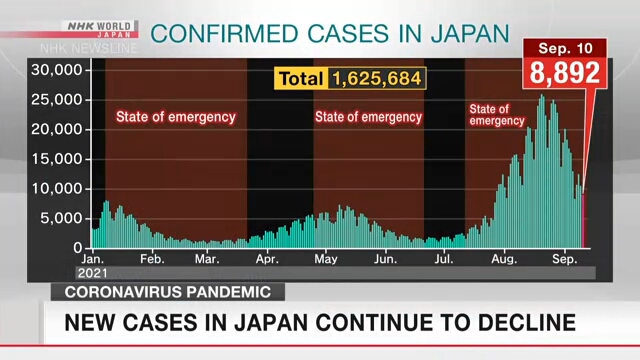 Число новых случаев коронавируса в Японии продолжает снижаться
