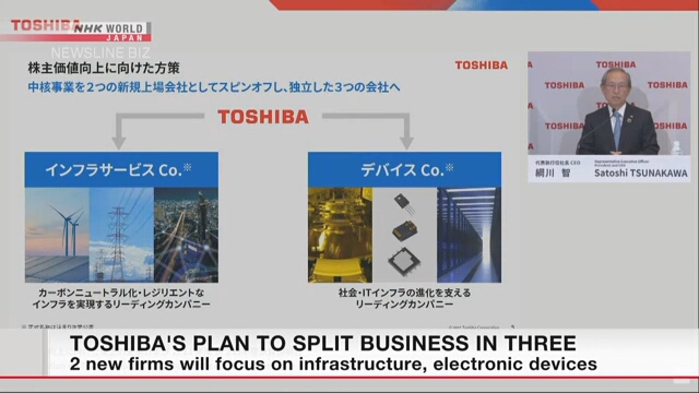 Toshiba объявила о плане разделить свой бизнес на три отдельные компании