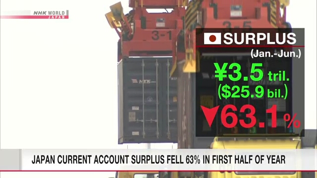 Профицит баланса текущих платежей Японии снизился на 63% в первом полугодии