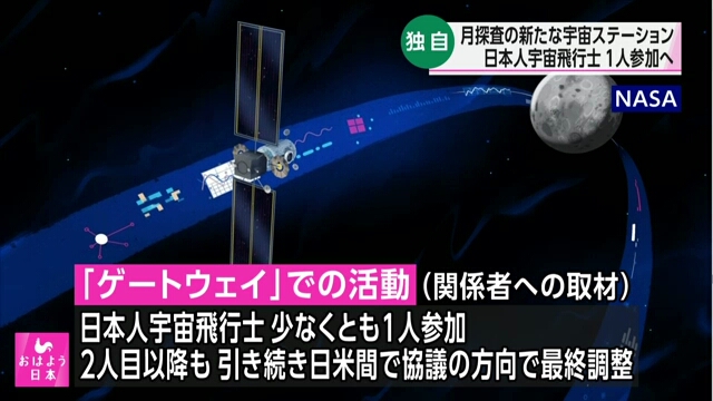 Ожидается, что минимум один японский астронавт будет находиться на космической станции на орбите Луны