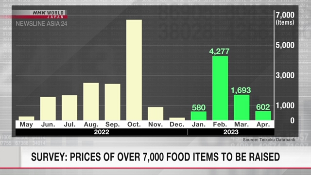 Опрос показал, что в Японии будут повышены цены более чем на 7 тыс. наименований продуктов питания