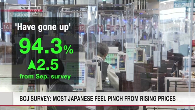 По данным опроса Банка Японии, большинство японцев страдают от высоких цен