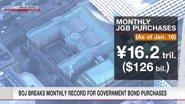В январе Банк Японии приобрел долговые обязательства правительства страны на рекордную сумму