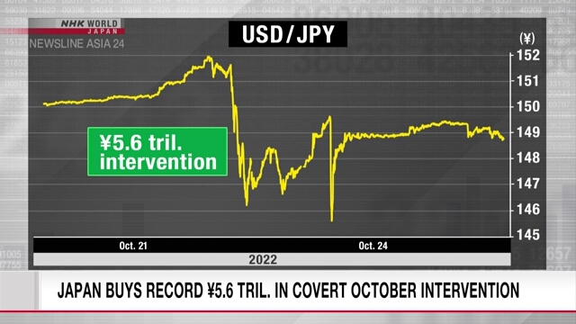 Правительство Японии купило рекордные 5,6 трлн иен в ходе скрытой рыночной интервенции в октябре