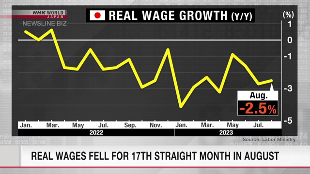 Реальная заработная плата в Японии падает 17-й месяц подряд