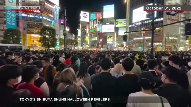 Скопления людей в токийском районе Сибуя в преддверии Хэллоуина меньше, чем до пандемии