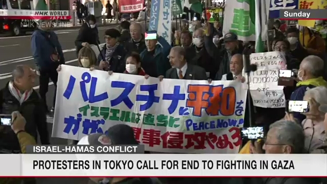 Участники акции протеста в Токио призвали прекратить боевые действия в секторе Газа