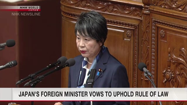 Министр иностранных дел Японии пообещала поддерживать верховенство закона и человеческое достоинство