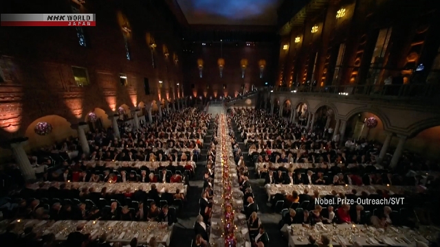 Лауреаты Нобелевской премии приняли участие в банкете в Стокгольме